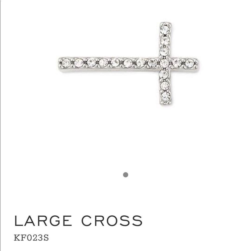 Large cross pave charm